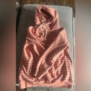 Ampersand cowl neck sweatshirt
Coral with gray stripes